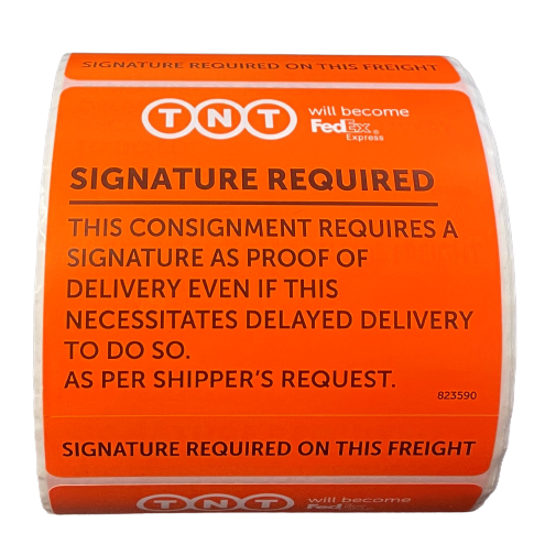 2,500 (5 x 500) Signature Required on Delivery Stickers